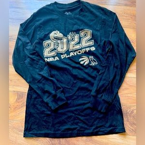 Toronto Raptors OVO black and gold 2022 NBA Playoffs long sleeve tee